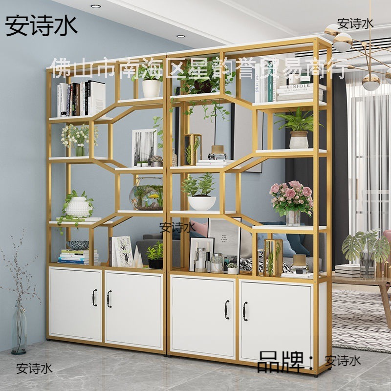 美甲店置物架化妆品陈列柜美容院理发店展示架带柜子办公玄关隔断