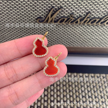 厂家批发直播货源 天然红玛瑙玉髓葫芦吊坠925银