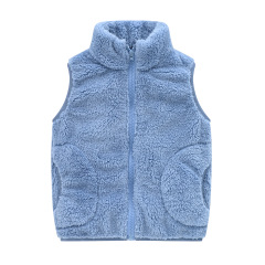 New 3199 Autumn and Winter Warm Vest Lamb Fur Versatile Fleece Waistcoat European and American Simple Solid Color Floral 