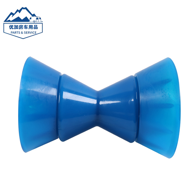 跨境热销4英寸蓝色拖车顶轮套件适用游艇拖车PU拖车滚轮支架顶轮