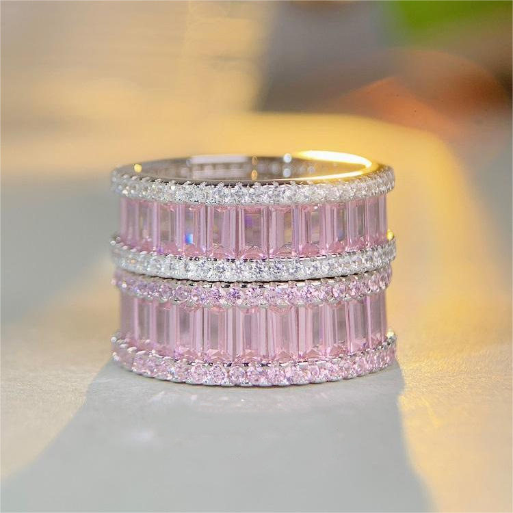 Fashion Geometric Sterling Silver Plating Zircon Rings 1 Piece