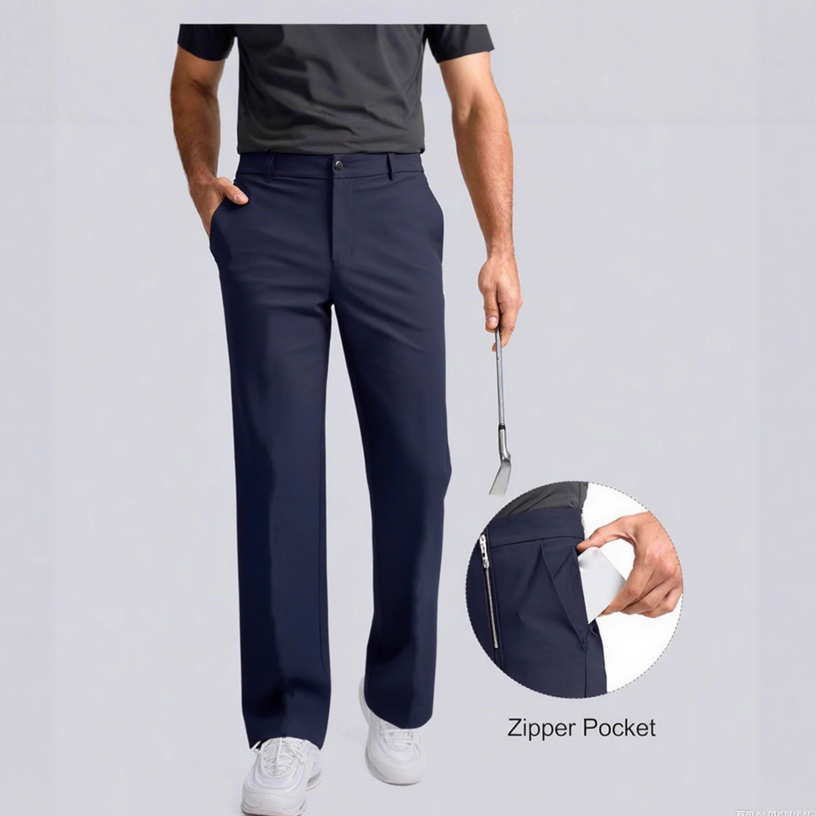 Cross-Border Men's Multi-Pocket Cargo Casual Pants Breathable Straight Elastic Waist Business Commuter Long Pants