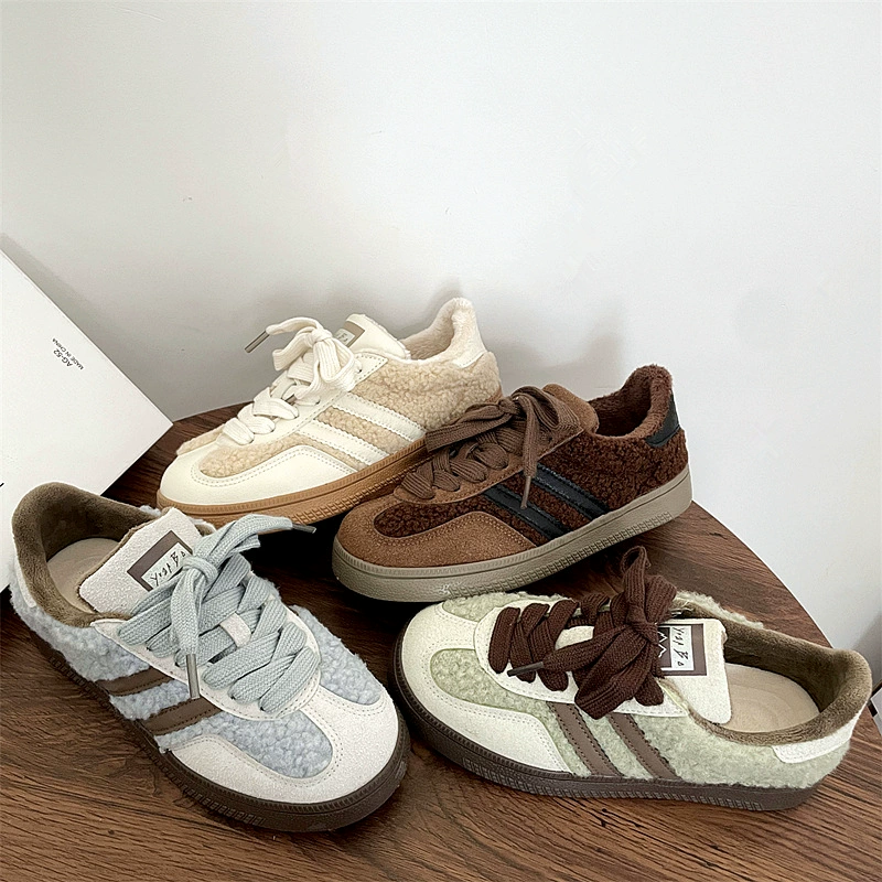 Ретро бархатная теплая холщовая обувь женская 2024 новая осень и зима толстое дно повседневная мода спорт Argude тренировка обувь хлопчатобумажная обувь