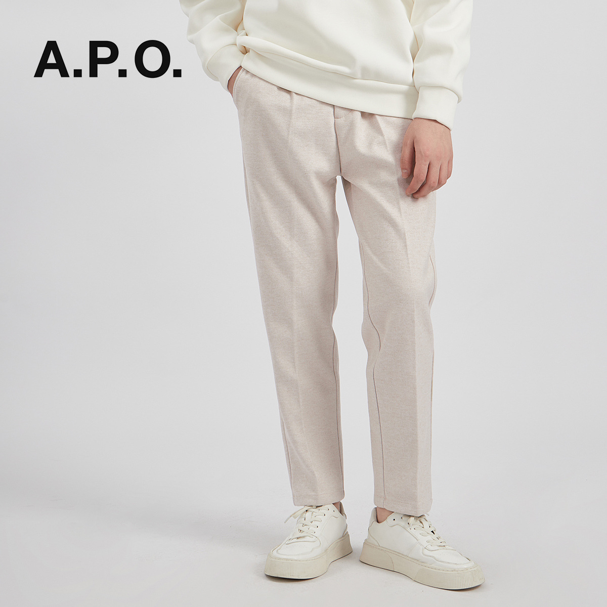 Ropa de hombre APO | pantalones de lana pantalones de pierna recta 2024 invierno nuevo estilo coreano antiarrugas pantalones casuales para hombres