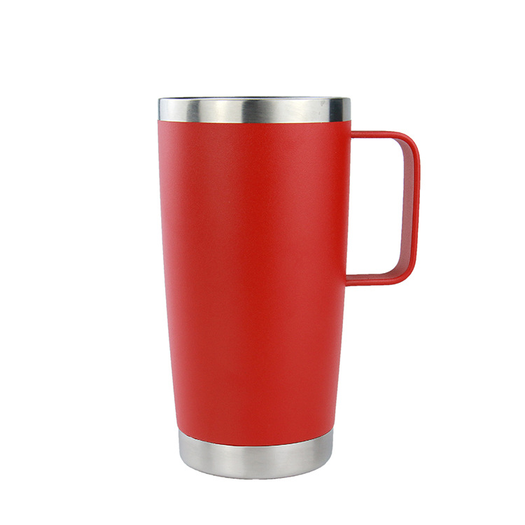 Transfronterizo doble vacío de acero inoxidable taza de agua aislante taza de café de oficina de negocios mango portátil taza de café image 7