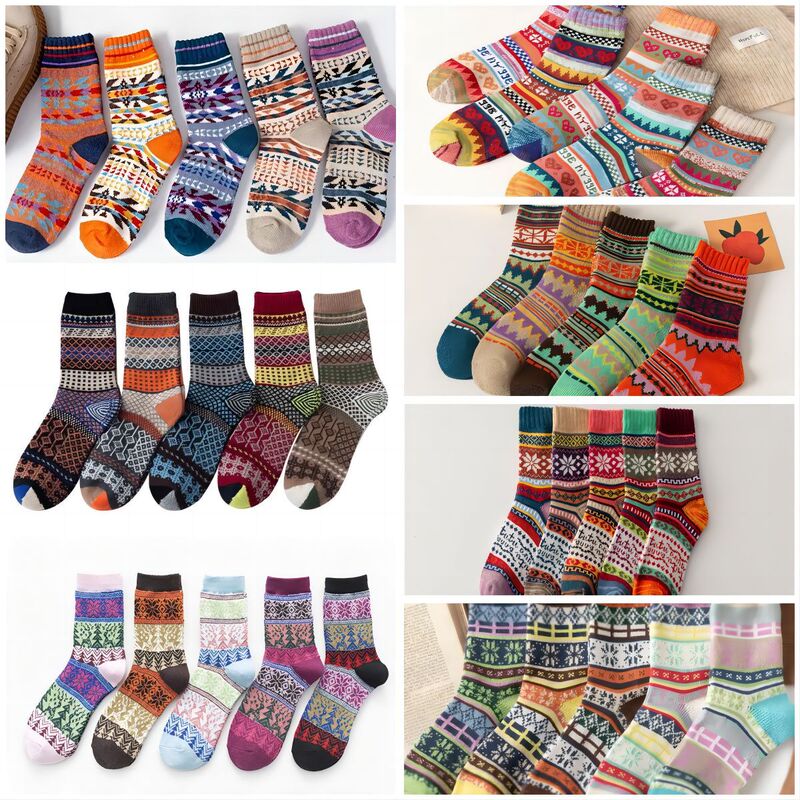22 Amazon AliExpress cross-border supply two-way new Christmas tree men and women socks rabbit wool socks wholesale European and American