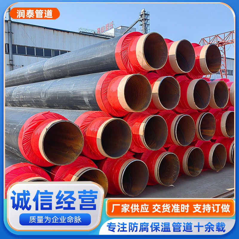 聚氨酯发泡保温管预制直埋保温钢管直缝道DN100dn500管螺旋
