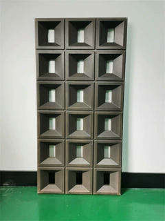 PU九宫格构件轻质空心砖彩色仿真水泥单面双面构建门头背景墙工厂