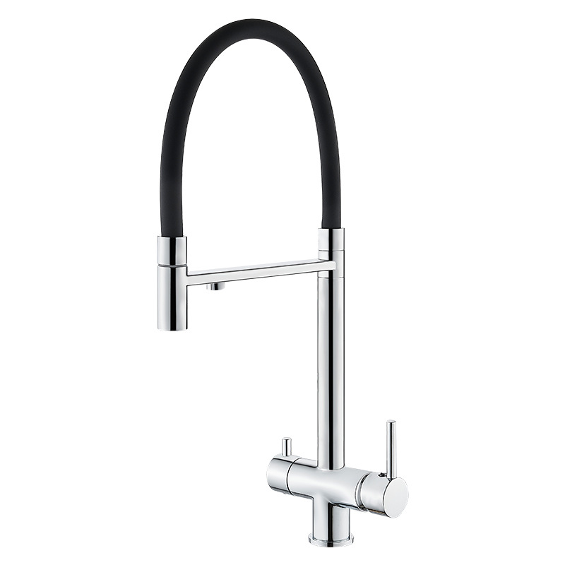 Grifo tres en uno de cobre transfronterizo, lavado en frío y caliente, lavabo de cocina, purificador de agua, tanque de agua potable directo, grifo de limpieza doméstico