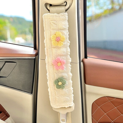 Women in All Seasons, Seat belt shoulder pad - cute-flowers-puff-shoulder-pads-30cm-single-no-specifications