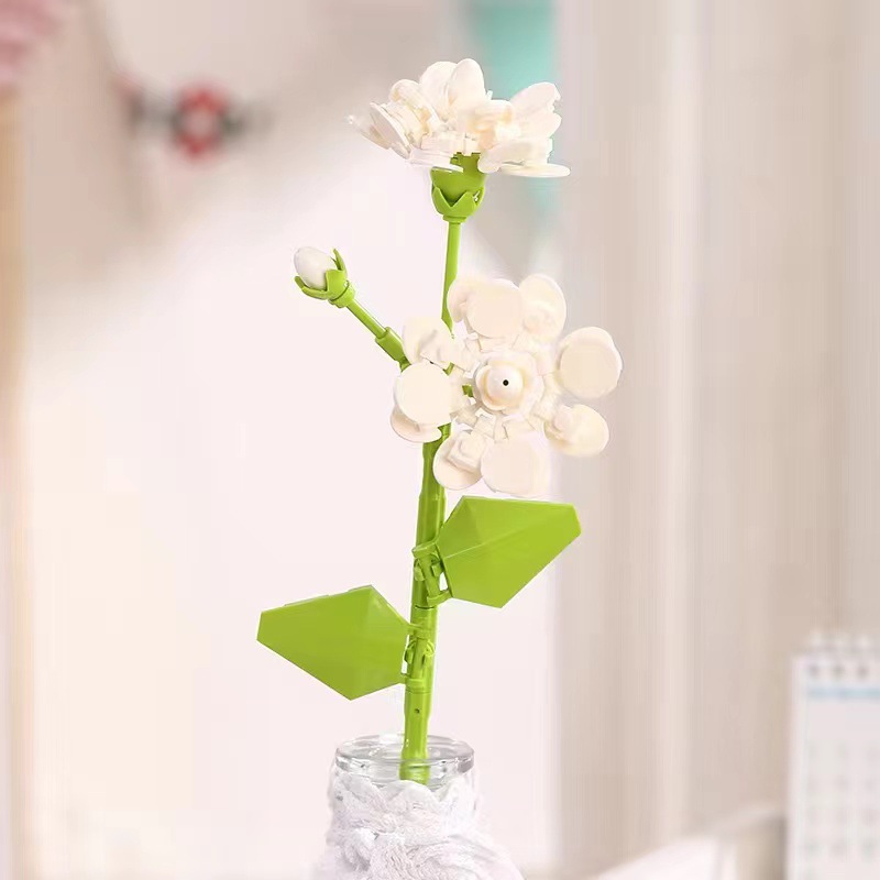 Bloques de construcción de rosas transfronterizos compatibles con ramo de Lego flor eterna rosa girasol Tulipán juguete ensamblado