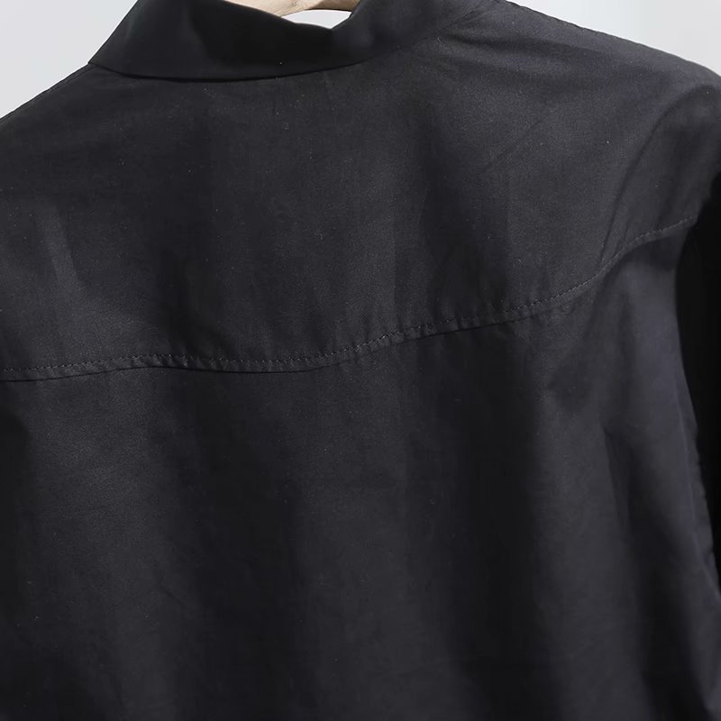 plain poplin short-sleeved shirt NSAM52404