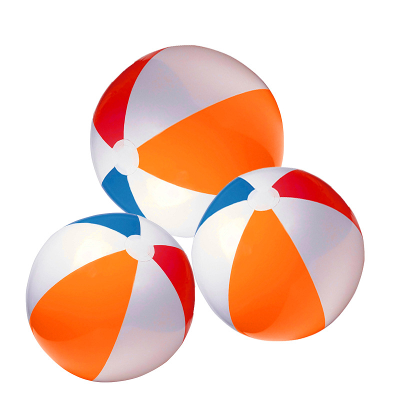 Bola de playa inflable hierba al aire libre rojo, amarillo y azul bola tricolor escuela jardín de infantes bola de juegos divertidos