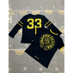 25ss Nanyou オートクチュール/バイヤー ストア ニッチ クロス ロンドン限定 サンスクリット ホースシュー ネイビー ブルー コントラスト イエロー 半袖 レディース