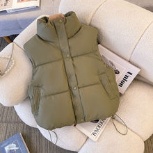 秋冬新款2025羽绒棉马甲女pu防水外套马夹百搭坎肩背心宽松外穿潮