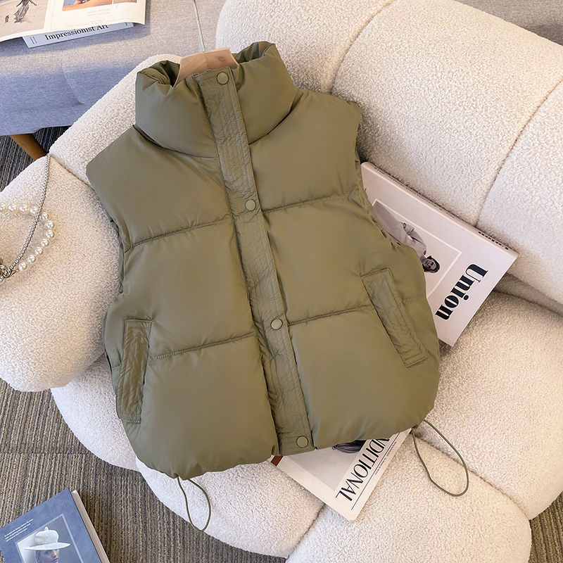 秋冬新款2025羽绒棉马甲女pu防水外套马夹百搭坎肩背心宽松外穿潮