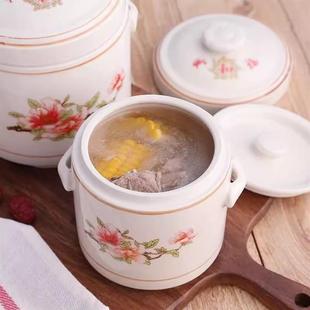 Ceramic Double-Lid Stew Pot for Home Use, Suitable for Soup and Bird's Nest Stewing, Single-Serving