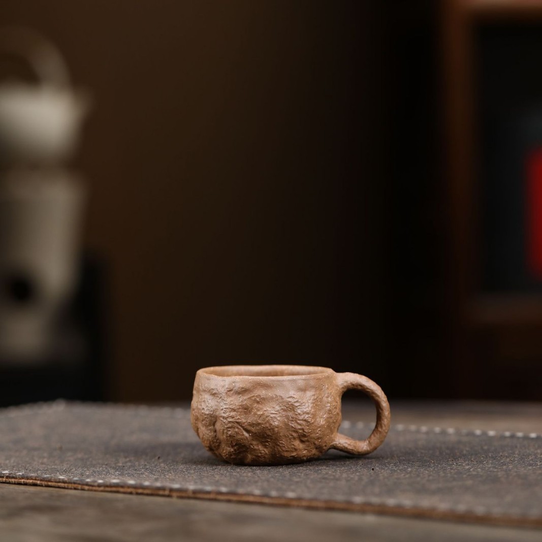 宜兴原矿手工紫砂主人杯带把功夫茶杯仿生供春杯茶碗单杯品茗杯个