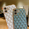 Rhombic lattice mobile phone case electroplating full soft protective cover