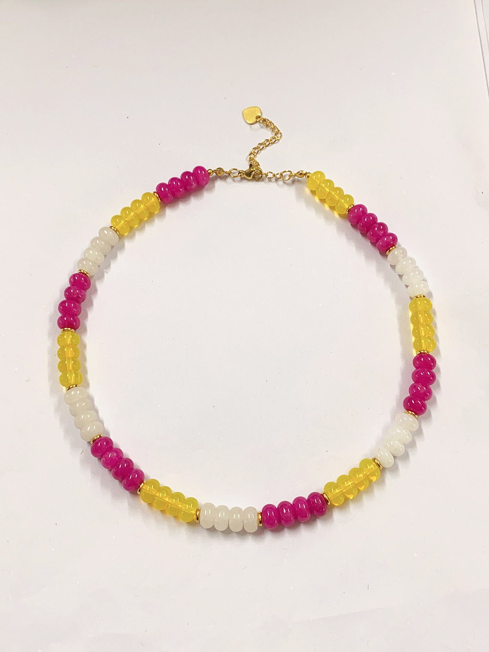 200g Weight Necklace Classification 304 Stainless Steel Chain Material 1 Piece Quantity Casual Occasion natural stone Material Geometric Pattern Women's Gender Sweet Style Beaded Craft 1 Piece Sweet Geometric Natural Stone 304 Stainless Steel Necklace 31