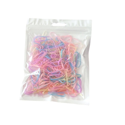 Bag of colorful disposable rubber bands with high elasticity and strong pull, non-stop elastic bands for girls, hair ties and basic hair accessories
