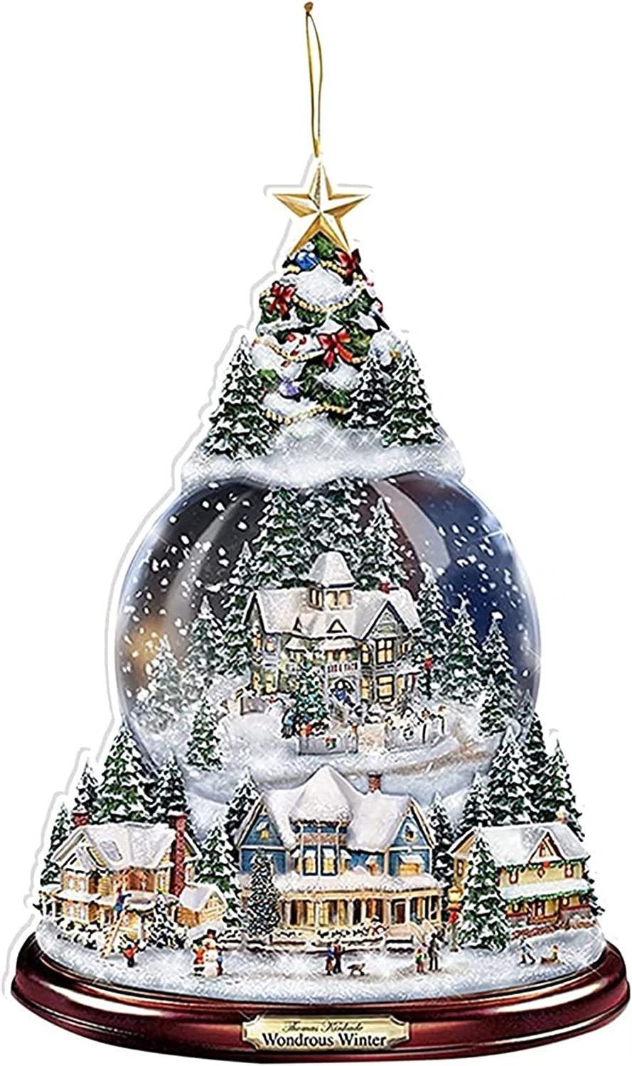 Navidad de venta transfronteriza diseño de colgante acrílico 2D decoración del espejo retrovisor del automóvil colgante decoración del árbol de Navidad image 18