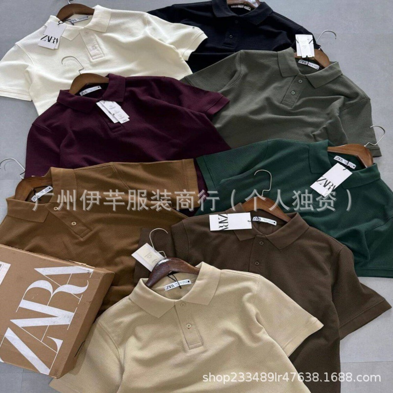 Men's Polo Shirts Available Men's Short-Sleeved Polo Shirts Business Casual Polo Tops for Men