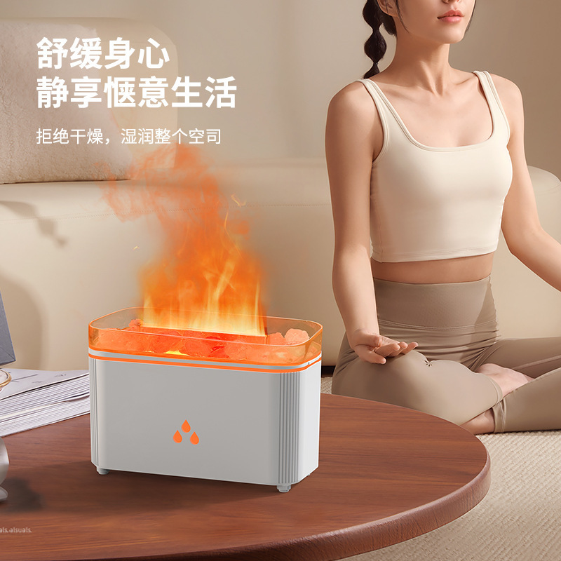 跨境新款复古壁炉火焰加湿器3D仿真壁炉火焰香薰机家用桌面香薰机|undefined
