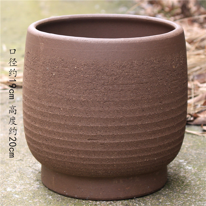 宜興無釉無地陶器大型スクレーパー植木鉢セラミック多肉植物古い植木鉢高通気性粗い陶器植木鉢|undefined