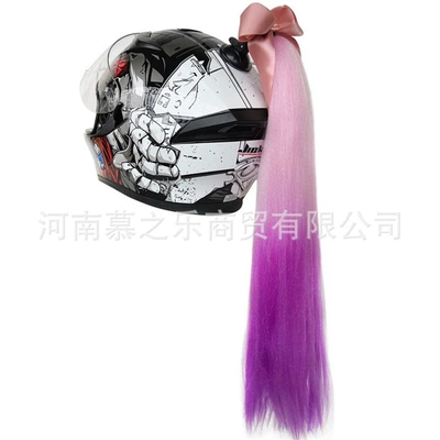 Motosiklet dəbilqələri, with Bow DIY Helmet - pink-and-purple-loose-ponytail-with-bow