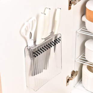 Knife Storage Rack Wall-mounted Countertop Knife Storage Rack Kitchen Wall-mounted Non-perforated Light Luxury Plastic Draining Knife Holder