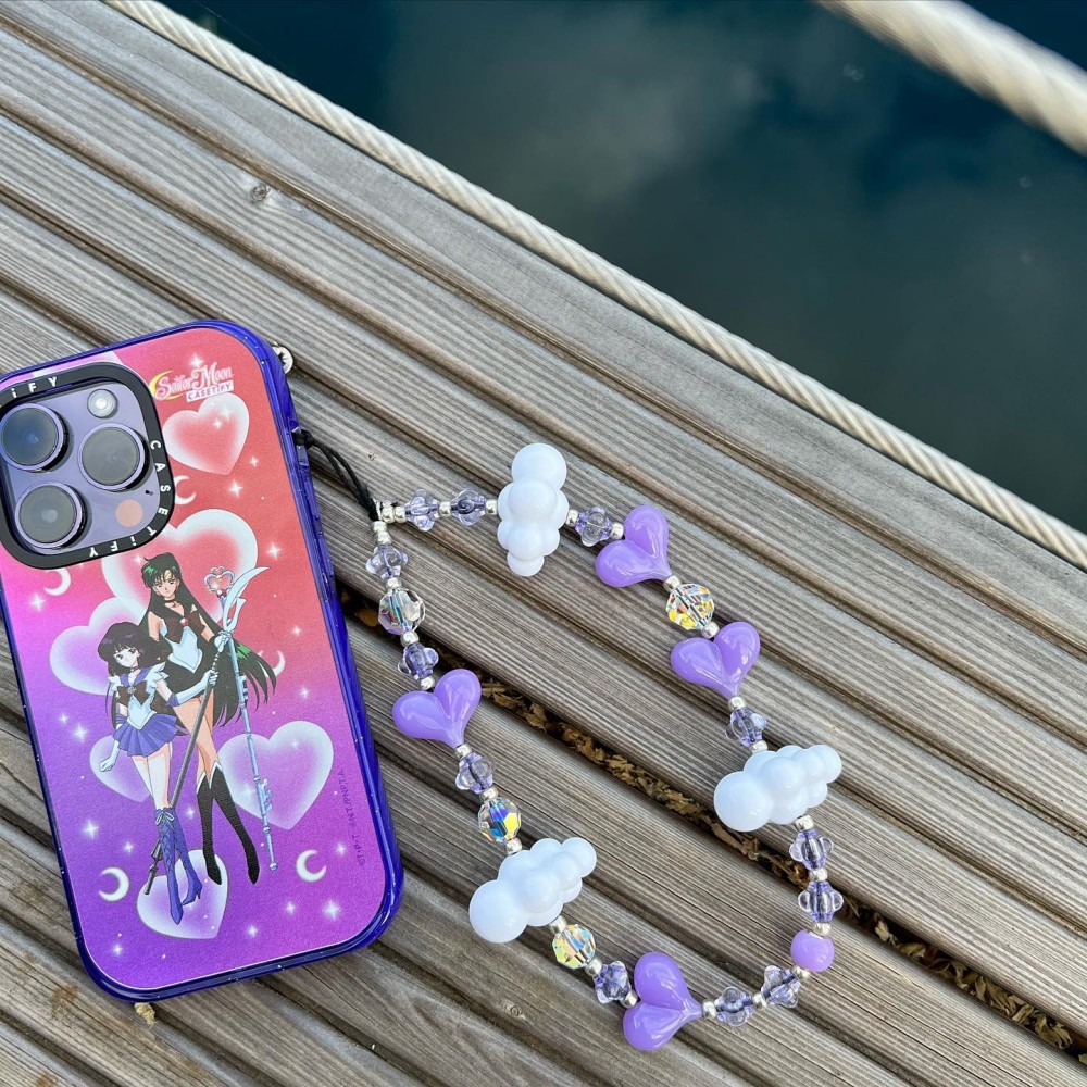 KKBEAD LISA mismo cielo azul y nubes blancas cordón estilo japonés y coreano ins Internet Celebrity Street shooting clock-en cordón de teléfono móvil