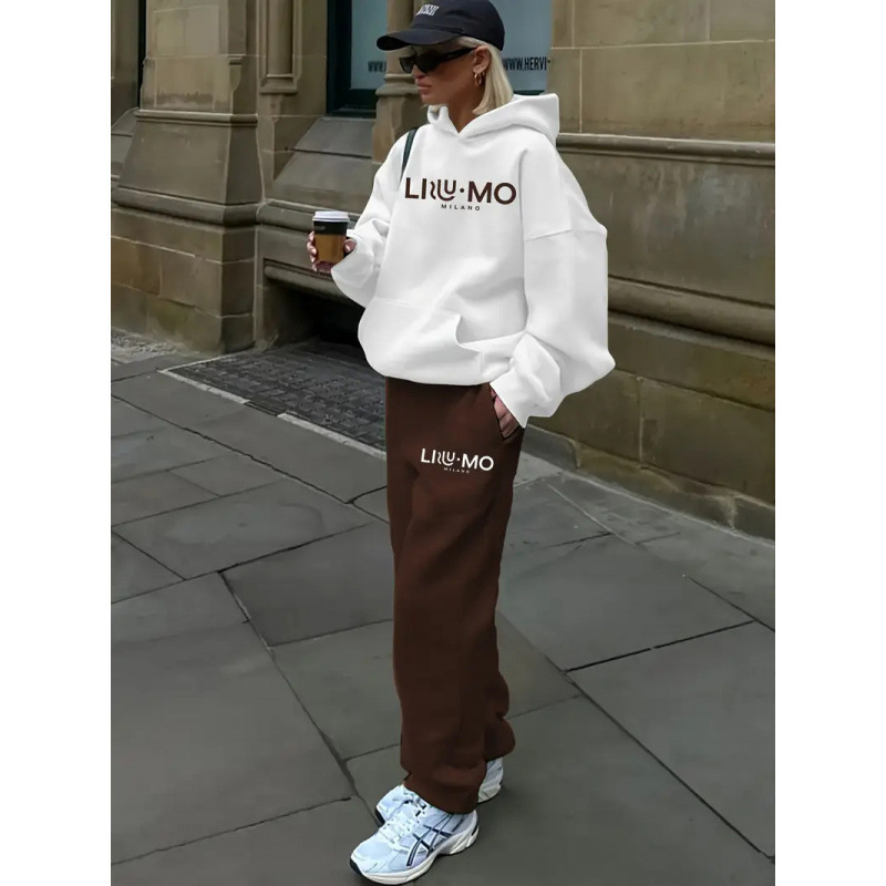 Manufacturer Wholesale Women's Autumn and Winter Letter-Printed Hooded Fleece Sweatshirt, Sports Casual Loose Hoodie Sweatshirt Manufacturer Wholesale Women's Autumn and Winter Letter-Printed Hooded Fleece Sweatshirt, Sports Casual Loose Hoodie Sweatshirt