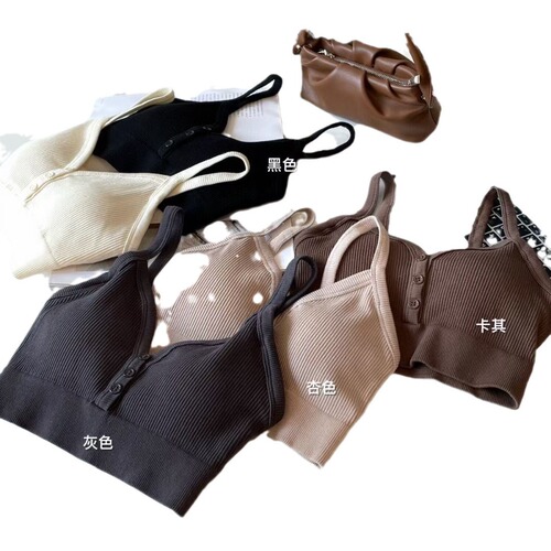 Women's 6616 Spring New Style Buttonless Hooded Beautiful Back Bralette Comfortable Fixed Cup Push-up Bralette Underwear Anti-slip Backless Top