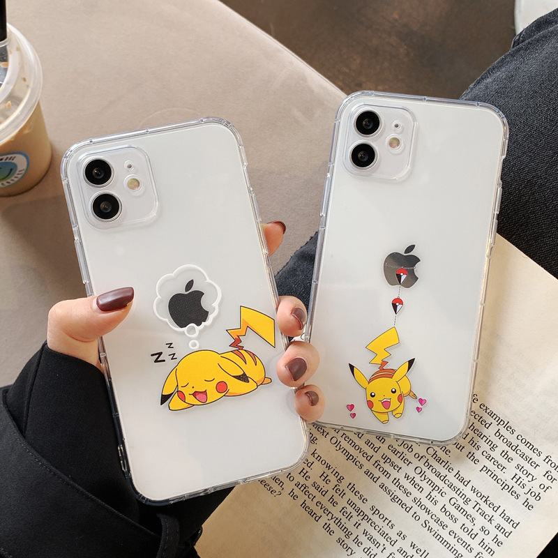 Pikachu iPhone15pro Phone Case Cartoon Apple 14 Protective Case 13 Transparent Full-Coverage 12 Drop-Resistant