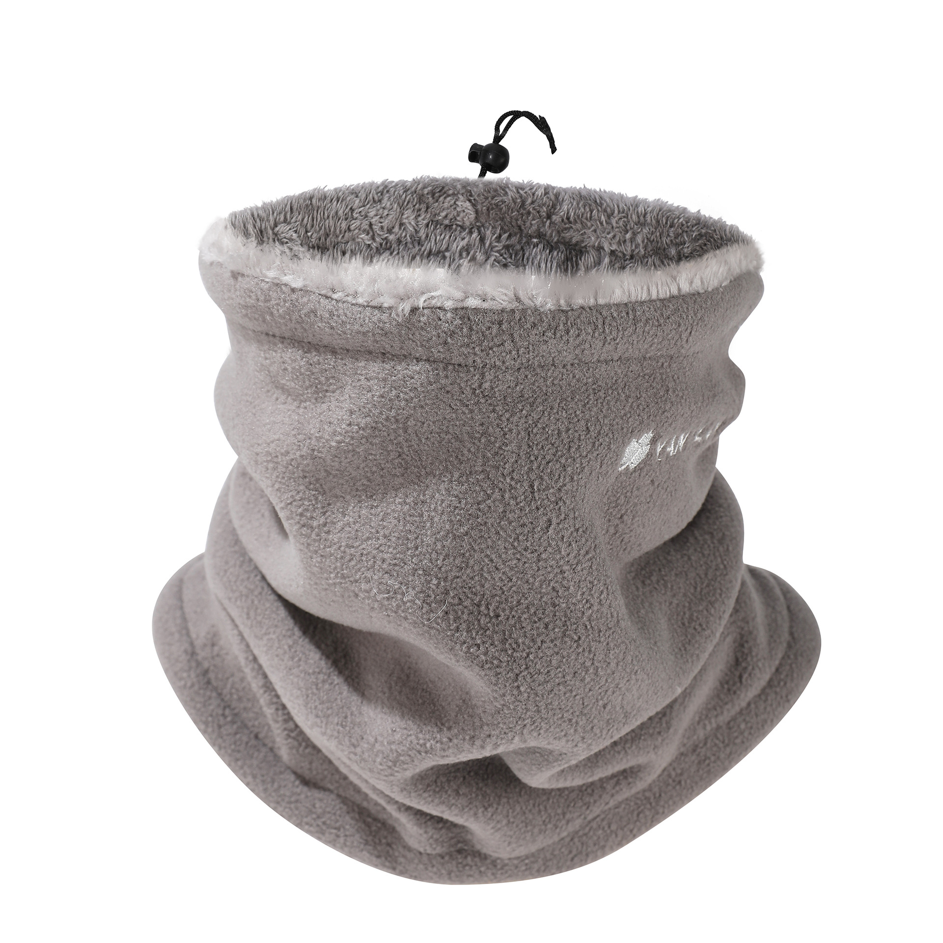 Invierno de terciopelo de calentamiento de la mujer bordado simple cuerda de tracción ajustable máscara fría y gruesa manga de cuello para hombres