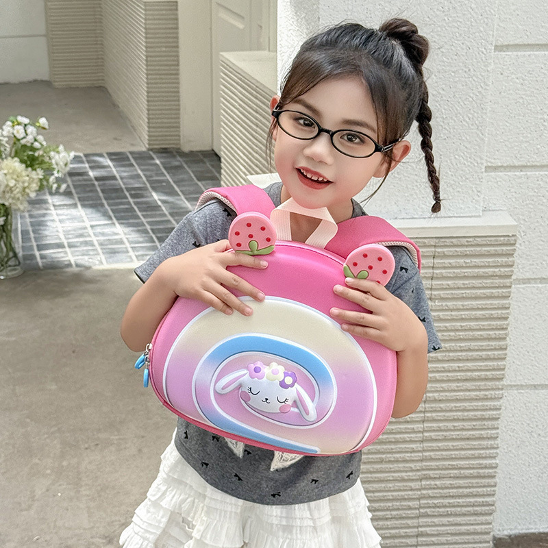 新しい子供のバックパックかわいいレインボー幼稚園スクールバッグ EVA 男の子と女の子のバックパック 3D 立体バックパック|undefined