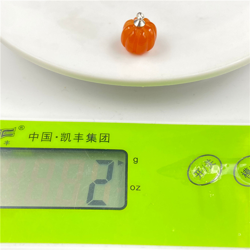 2g Weight Pendant Necklace Classification Gem Material Polishing Design Red, Green, Wine Red, Yellow Color Retro Pink Crystal Pumpkin Pendant Bead Diy Accessories 8