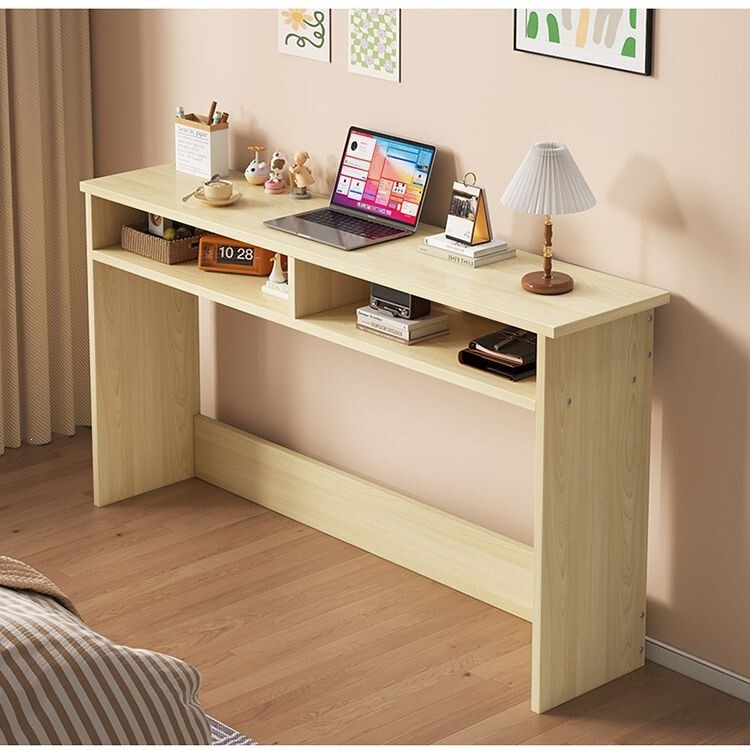 Long Narrow Table Against the Wall, Narrow Table for Tight Spaces, Simple Computer Desk, Bedroom Bedside Wall Desk, End-Of-Bed Desk