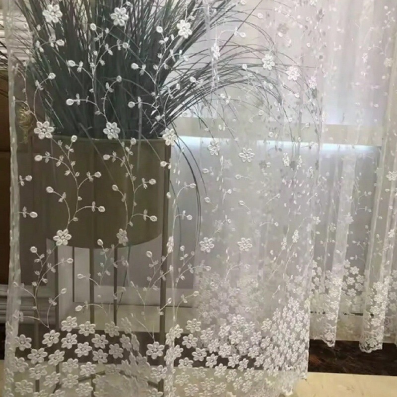 Embroidered Sheer Curtains for Wedding Celebrations, White Living Room Balcony Bedroom, Aliexpress Temu Embroidered Window Screens Decorative Door Curtains