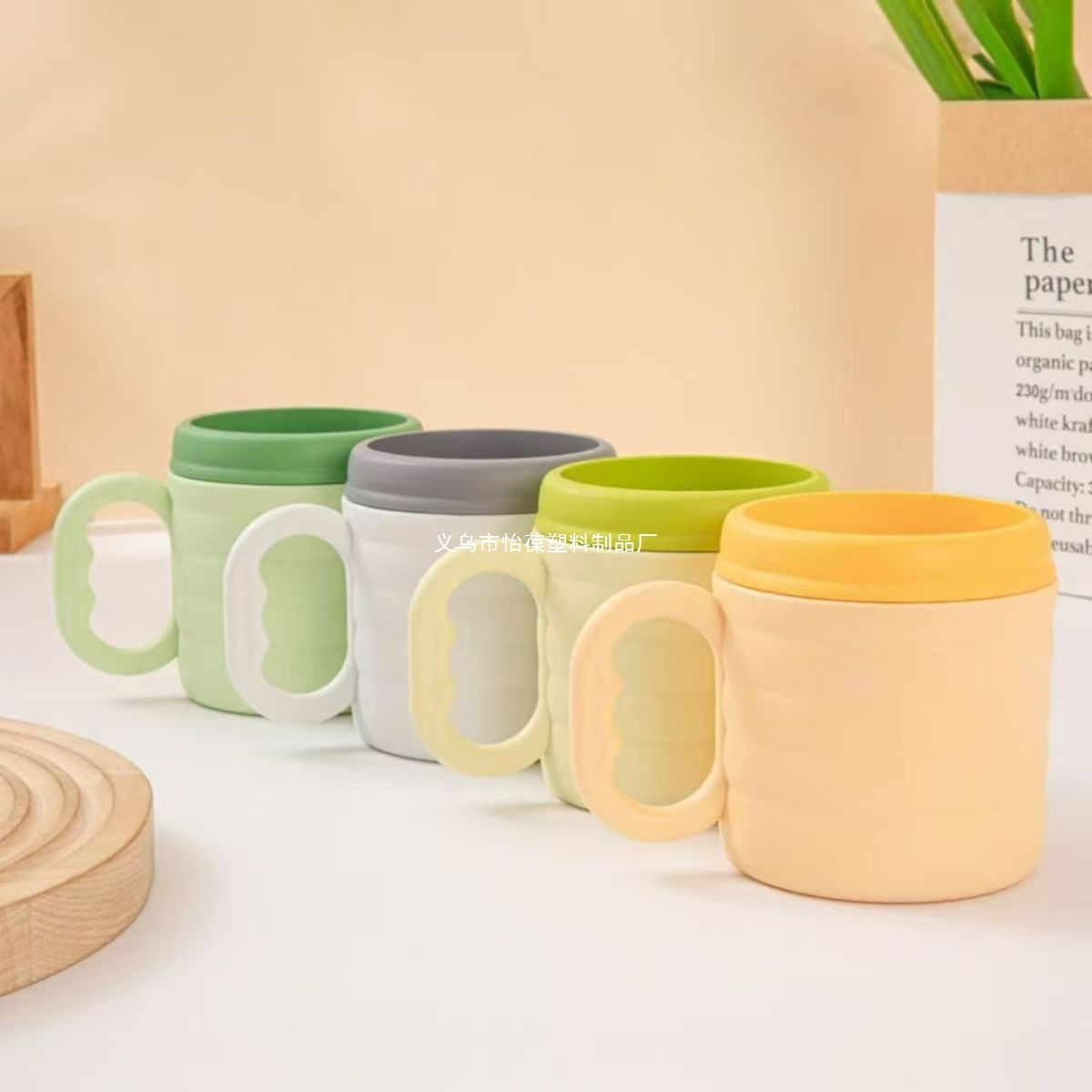 Taza de bambú de color taza de enjuague