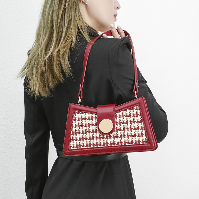 Red Women's Shoulder Bag For Wedding Elegant Evening Handbag_voghion.com