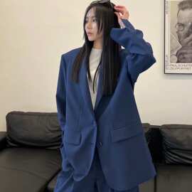 现 2026春季新款韩国东大门时尚复古西服西装外套+垂感休闲西裤