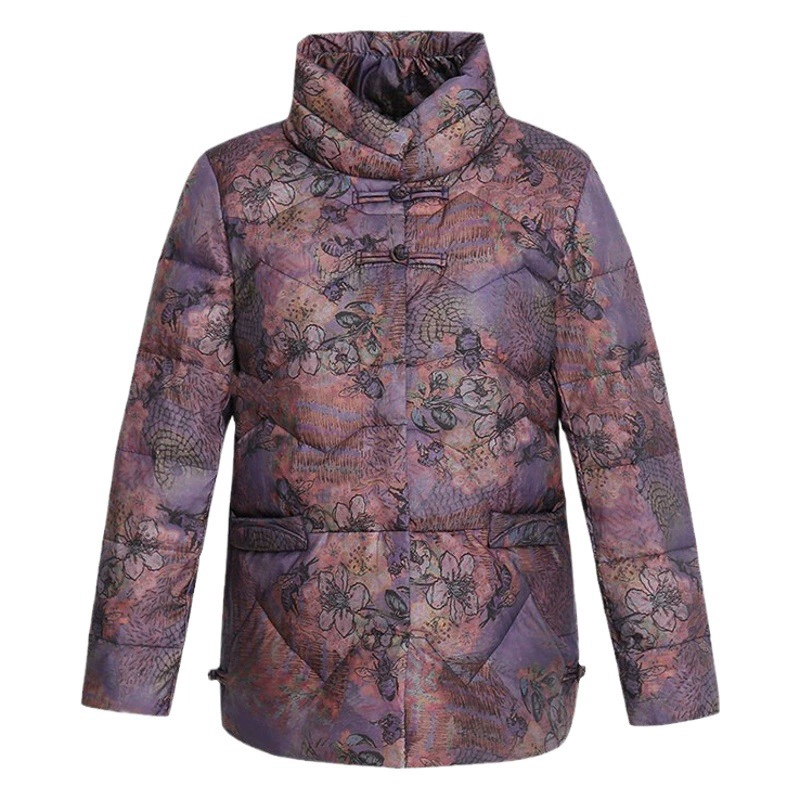 Зимний короткий пуховик для мамы, 60 лет, легкий пуховик для женщин среднего и пожилого возраста, пуховик на хлопковой подкладке, теплое толстое пальто