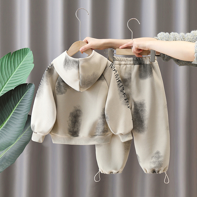 5816 traje de suéter de niño 2025 nueva ropa de primavera y otoño ropa de niño fresca de moda de otoño de dos piezas para niños