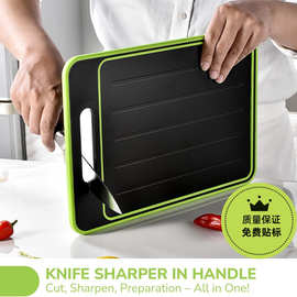 双面解冻菜板 铝合金带磨刀器磨蒜多功能砧板不锈钢切菜板家用