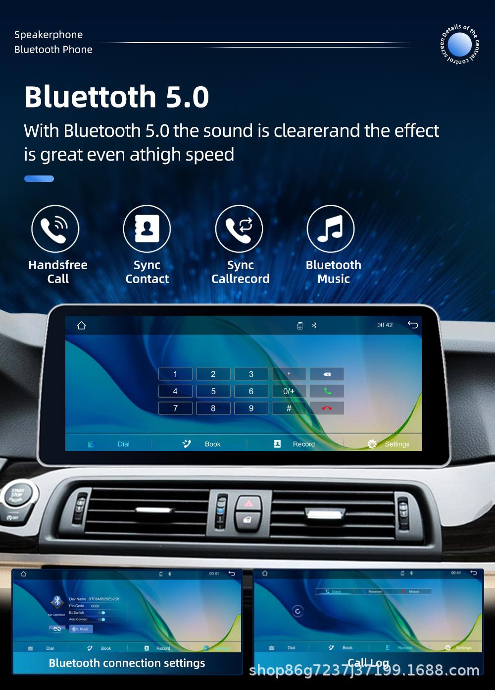 Suitable for Bmw 5 Series F10 12.3inch Car Navigation System, Large Screen Reversing Image, Carplay Bluetooth