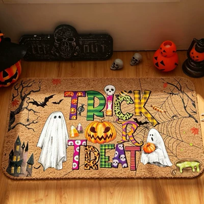 Mud-Scraping Foot Mats | Avtomobil döşəmə paspasları - zx-halloween-moment-h18-3040-silk-circle-without-overlocking
