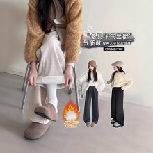 女童秋冬款阔腿裤中大童2025新款香蕉运动裤高腰垂感直筒休闲卫裤