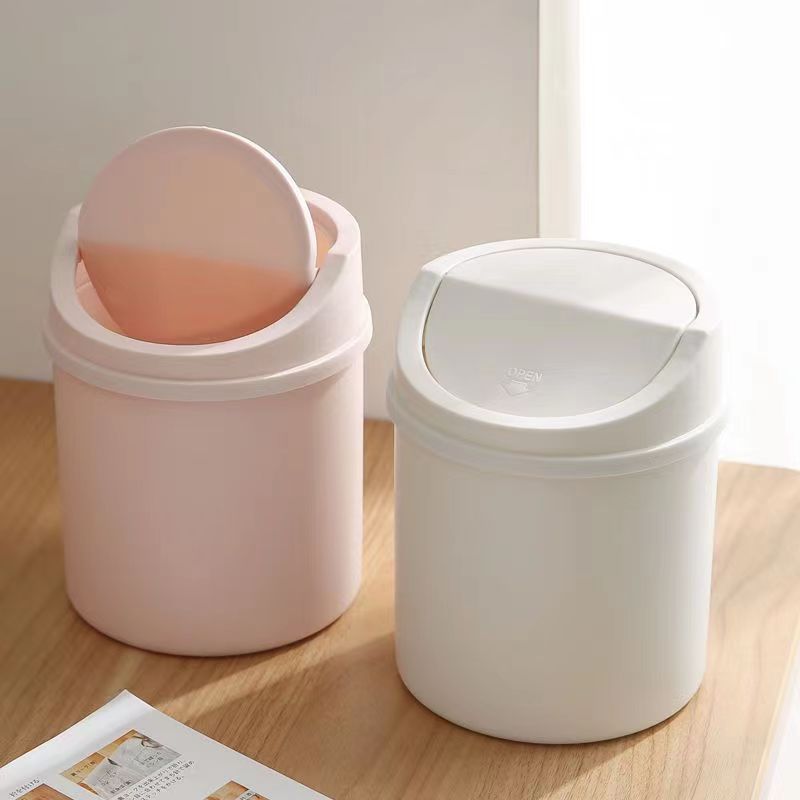 Desktop I small trash can flip mini dormitory creative student bed living room cute household storage bucket garbage